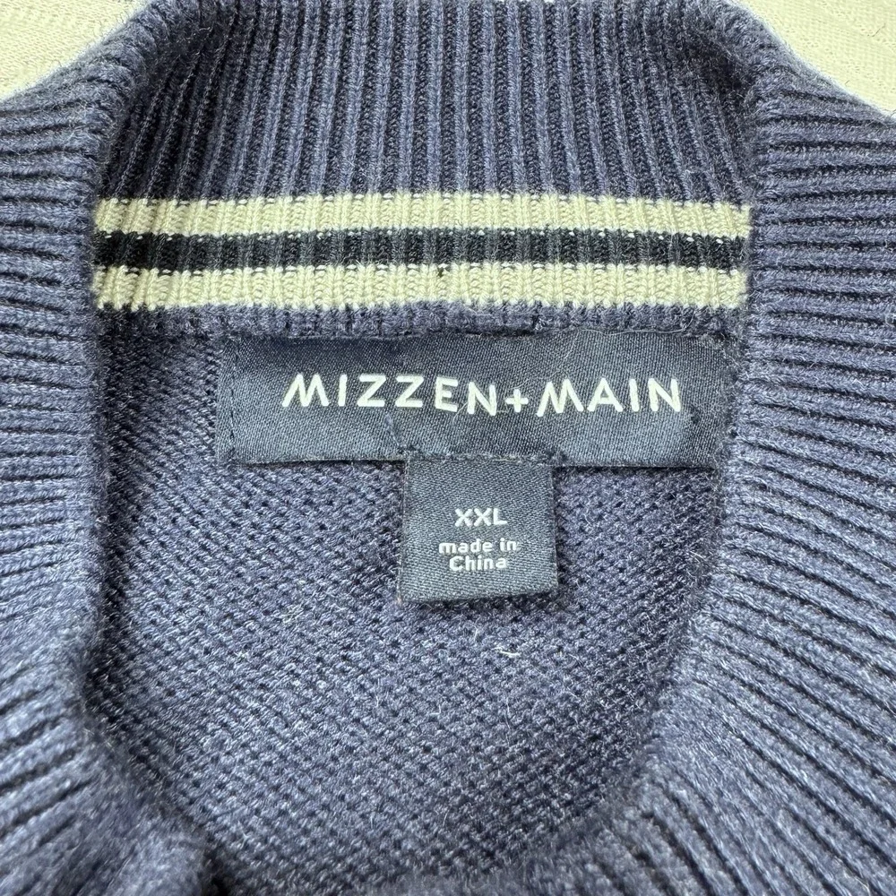 Mizzen Main Cassidy 1/4 Zip Pullover Men XXL Shirt Blue Performance Golf Stretch
